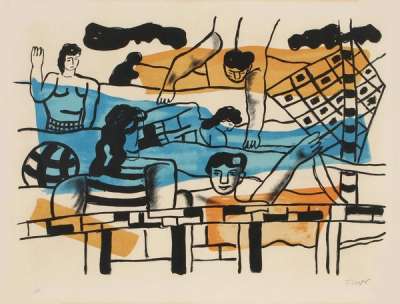 La Piscine - Signed Print by Fernand Leger 1959 - MyArtBroker