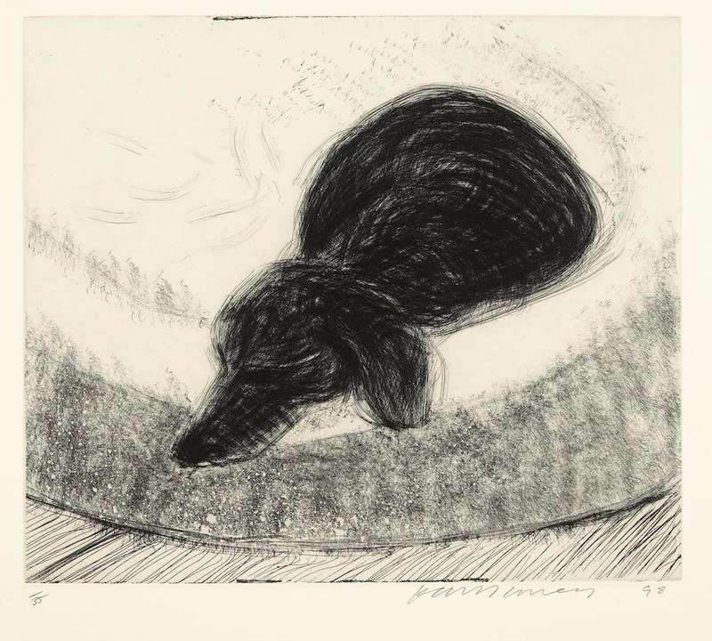 David Hockney Dog Etching No. 15 (Signed Print) 1998