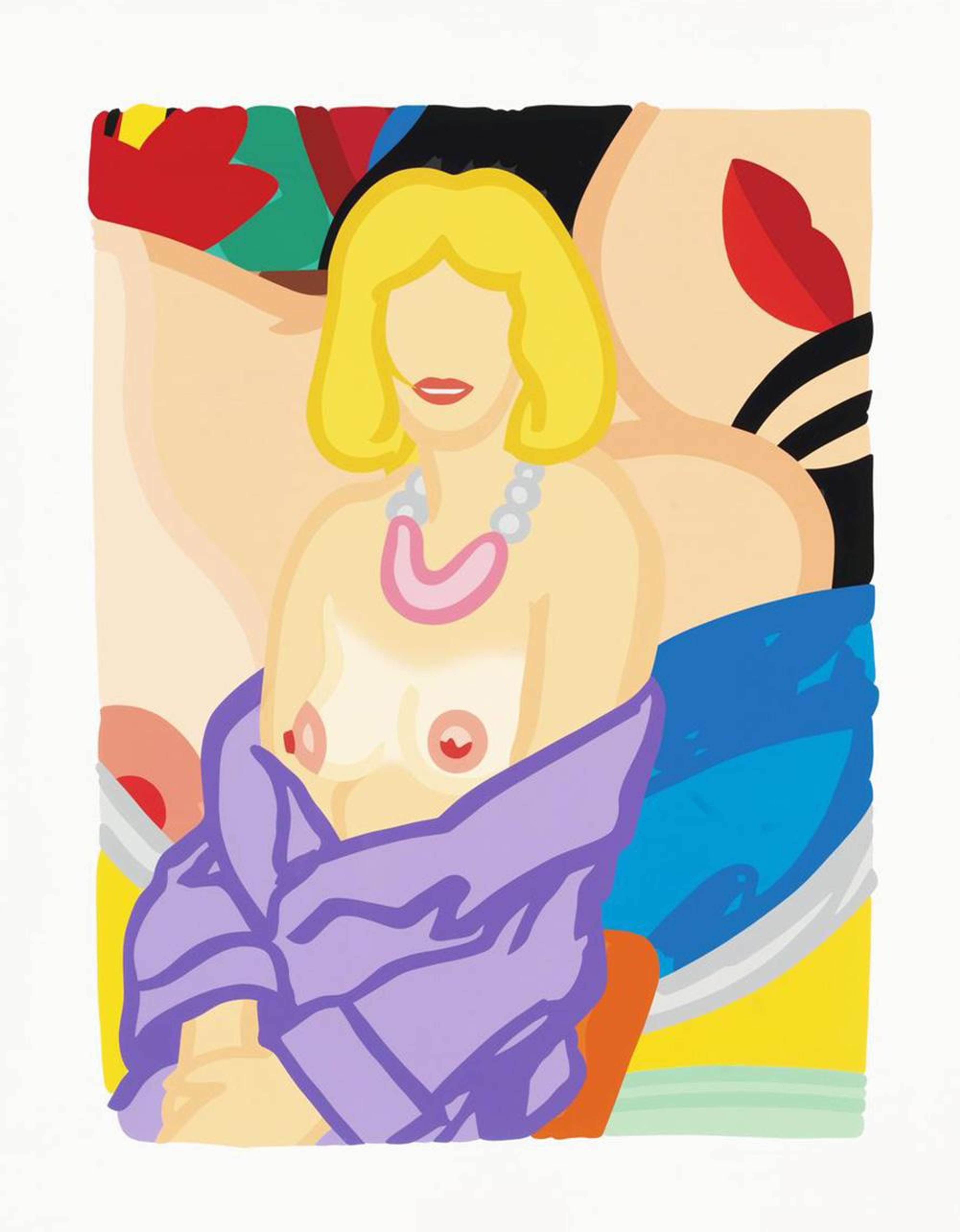 Claire Sitting With Robe Half Off (Vivienne) - Signed Print by Tom Wesselmann 1993 - MyArtBroker