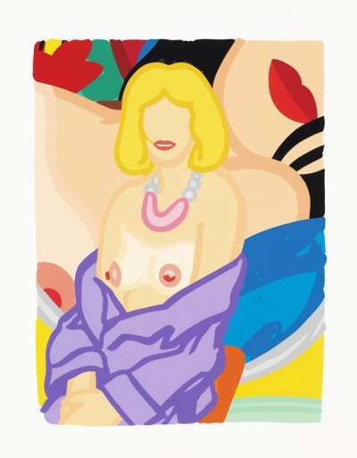 Claire Sitting With Robe Half Off (Vivienne) - Signed Print by Tom Wesselmann 1993 - MyArtBroker