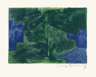 Composition Bleu Et Verte - Signed Print by Serge Poliakoff 1963 - MyArtBroker