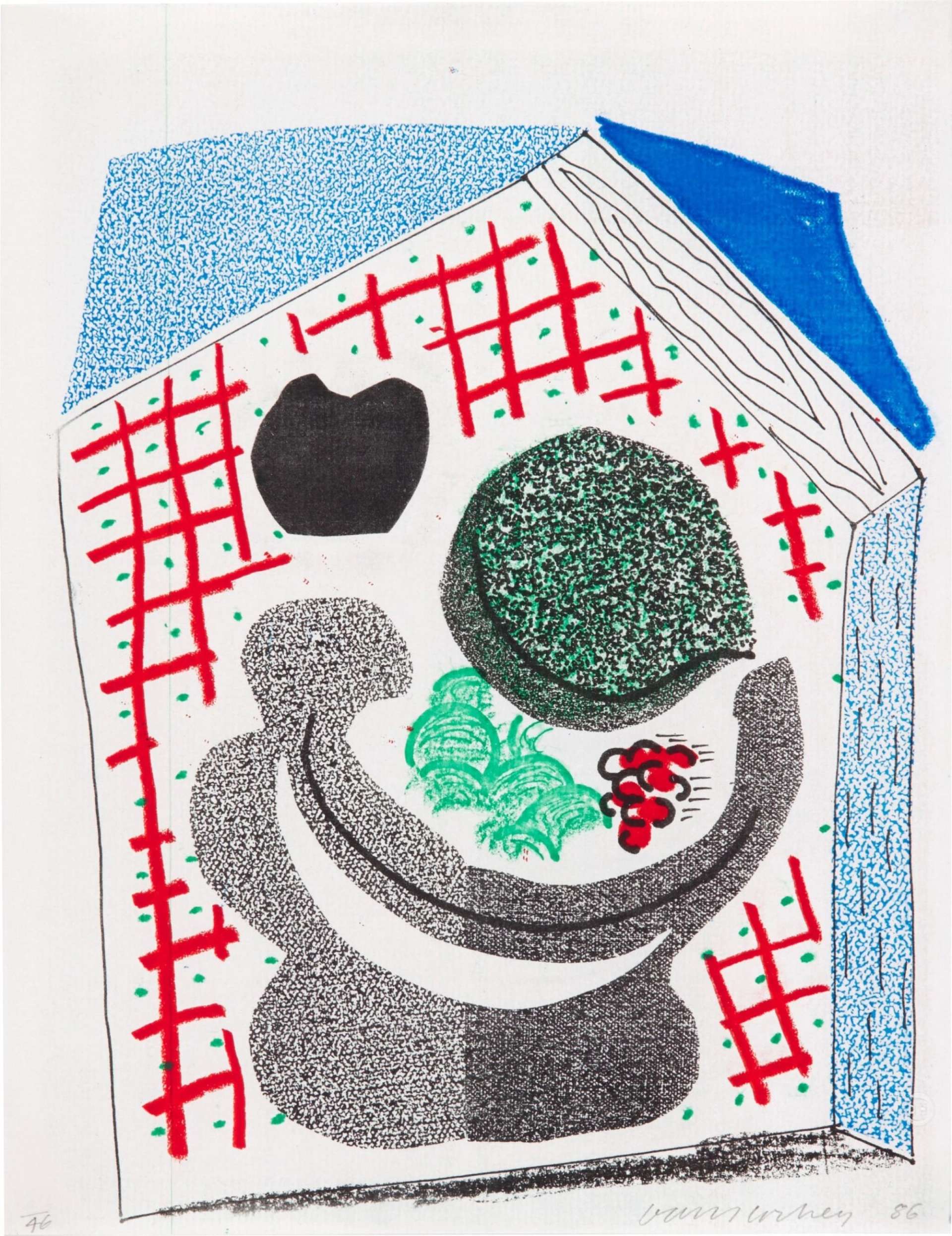 Bowl Of Fruit - Signed Print by David Hockney 1986 - MyArtBroker