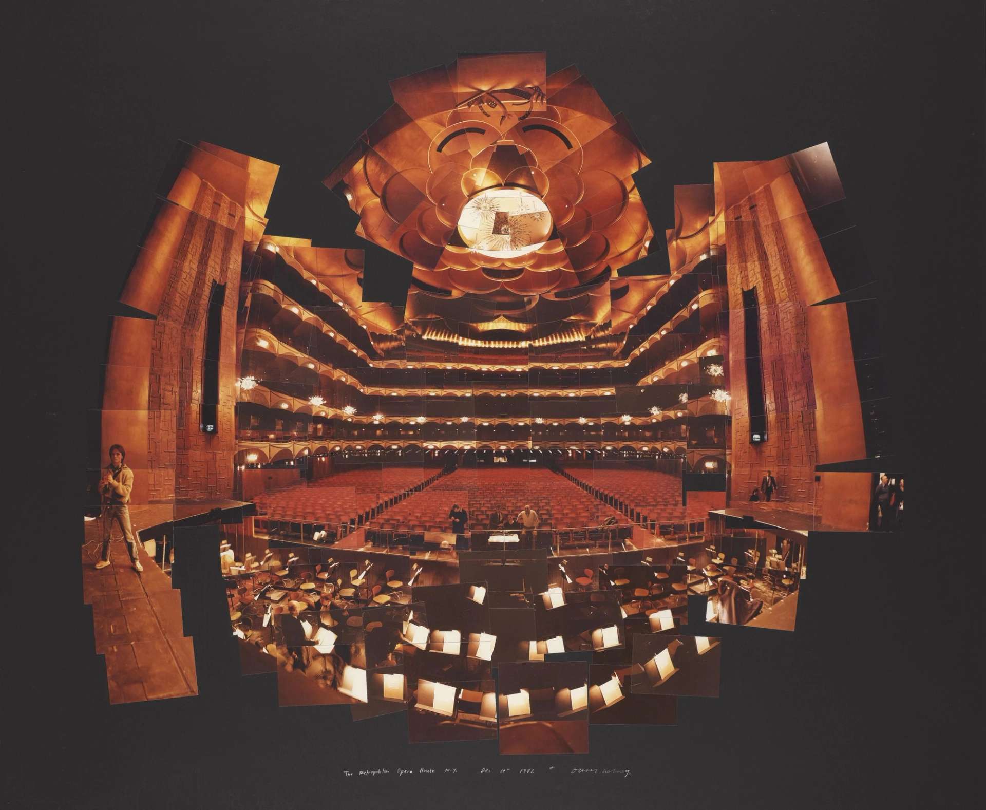 David Hockney's The Metropolitan Opera House. A photo collage of an interior of the Metropolitan Opera House