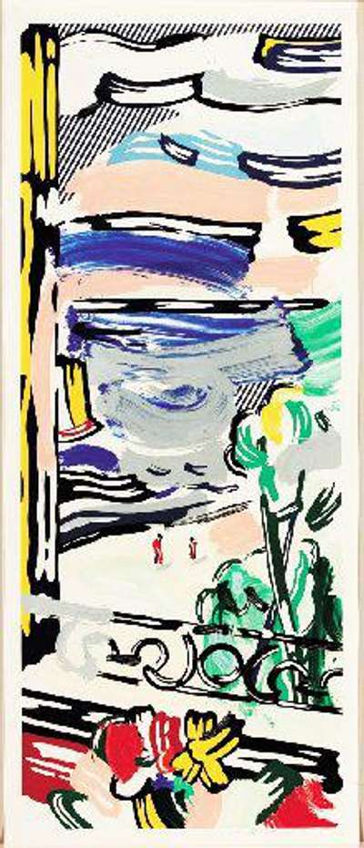 Roy Lichtenstein: View From The Window - Signed Mixed Media