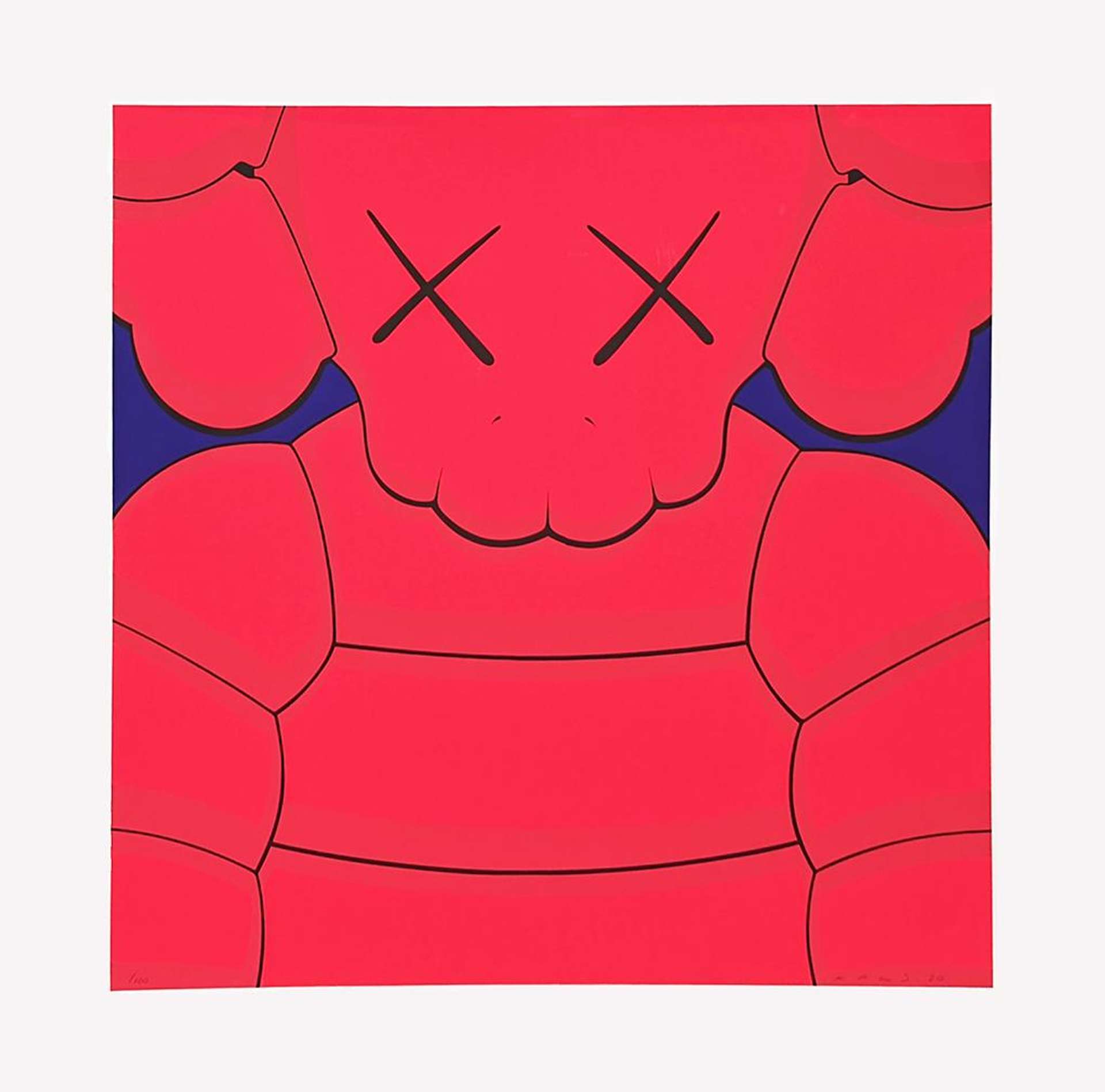 What Party (red on blue) by KAWS