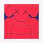 KAWS: What Party (red on blue) - Signed Print