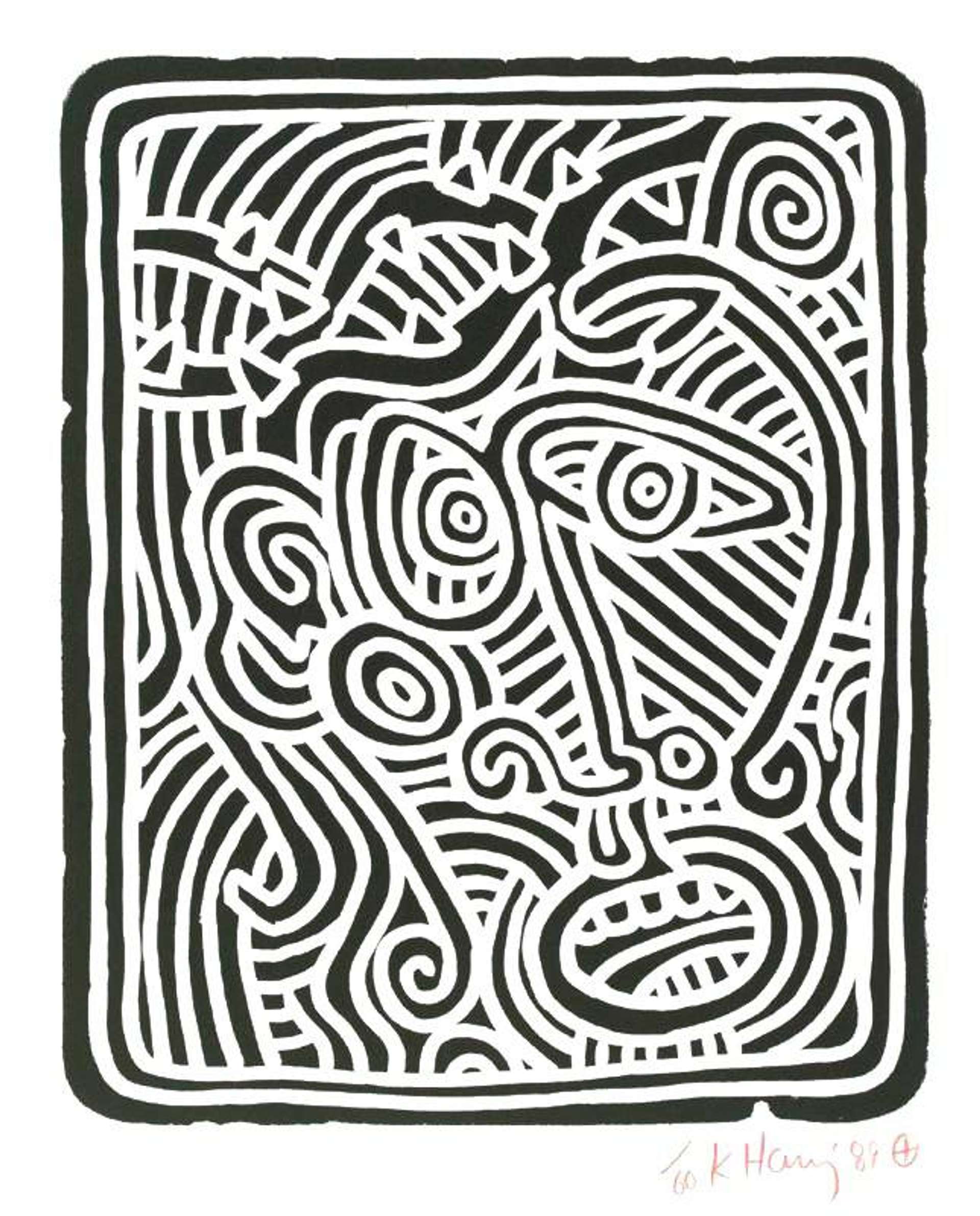 Keith Haring Stones 1 (Signed Print) 1989