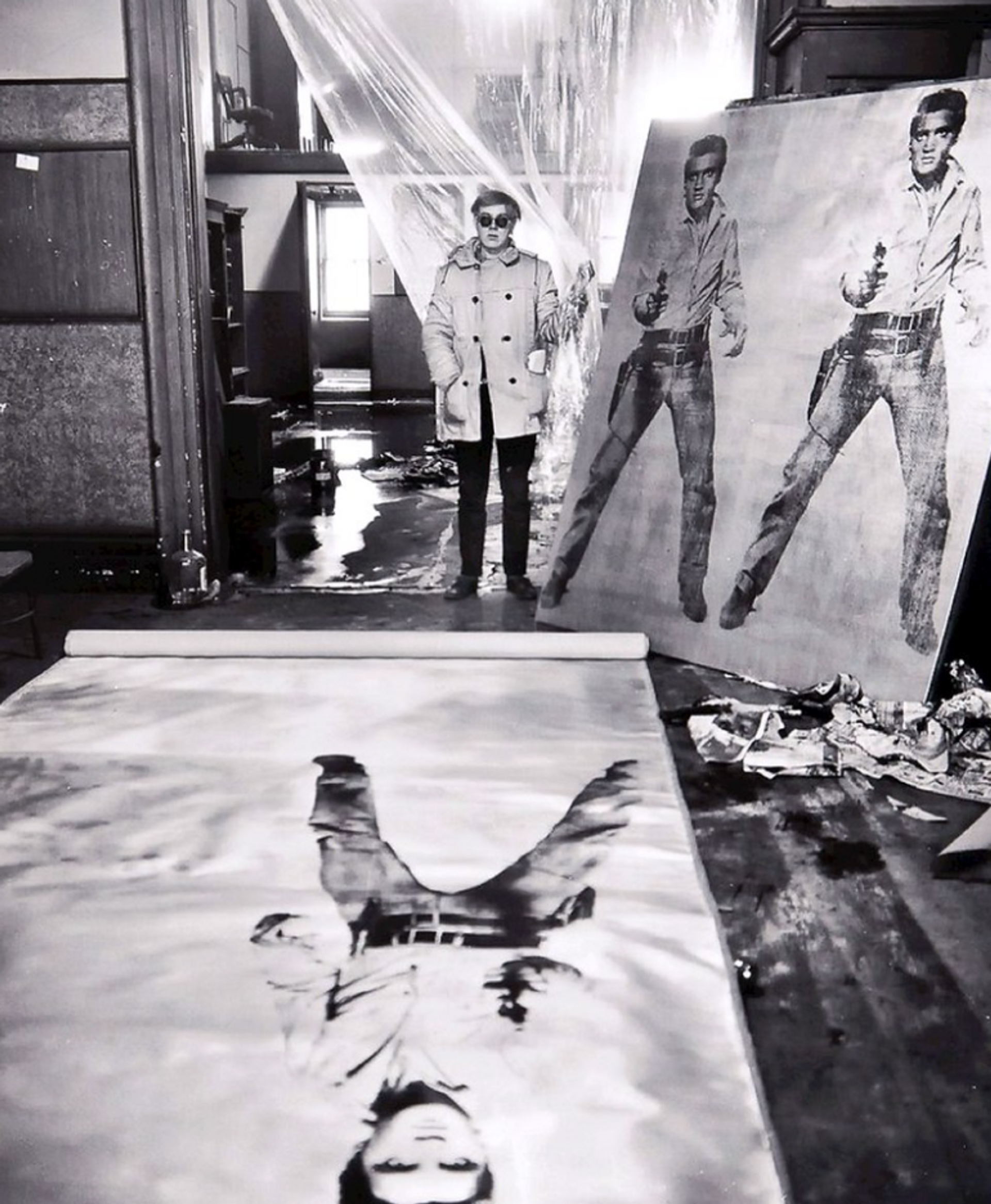 Andy Warhol in the first 'Factory' with his Elvis Prints - MyArtBroker