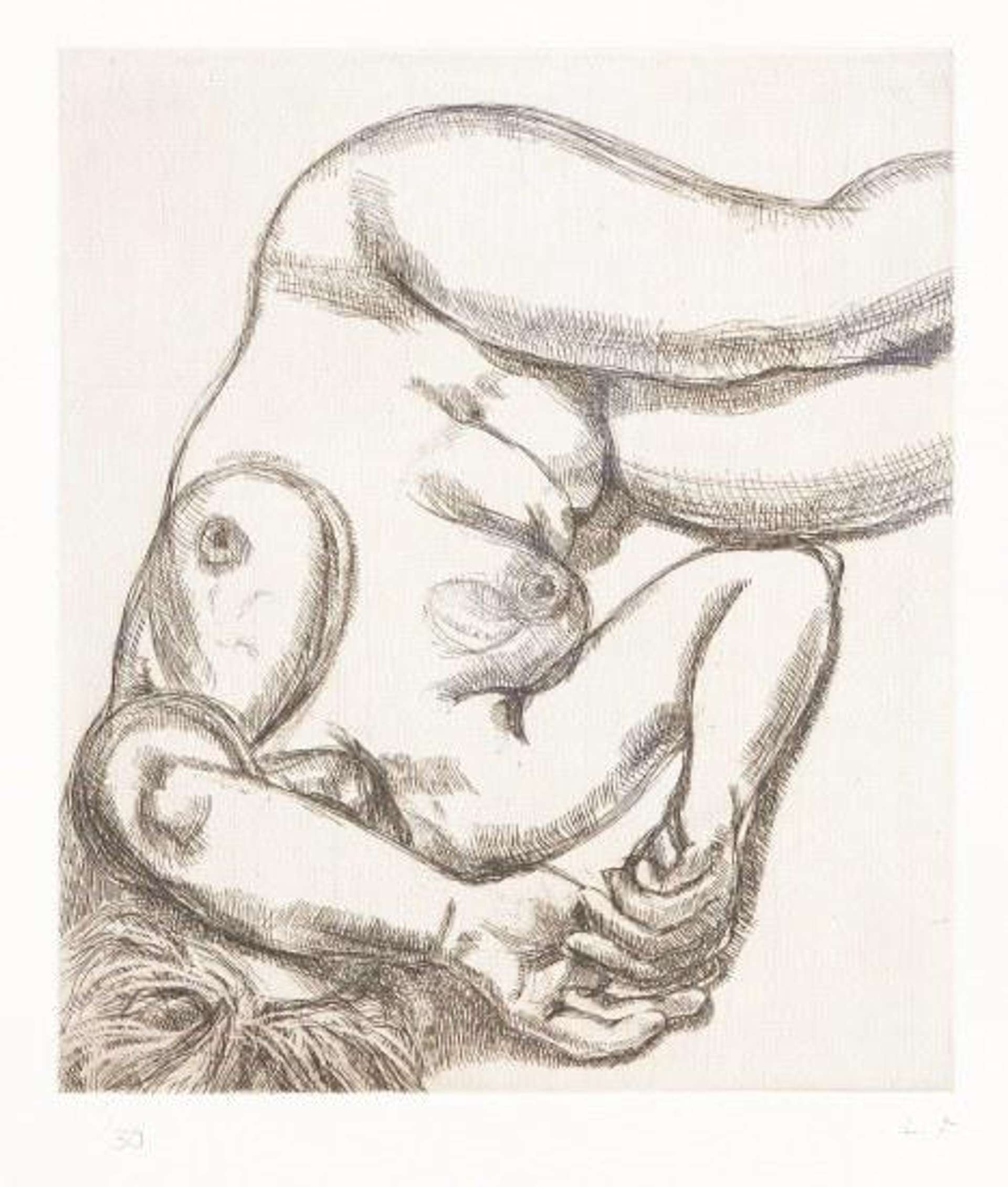 Woman On Bed - Signed Print by Lucian Freud 1991 - MyArtBroker