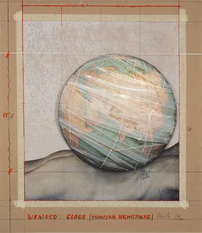 Wrapped Globe (Eurasian Hemisphere) - Signed Print by Christo 2019 - MyArtBroker
