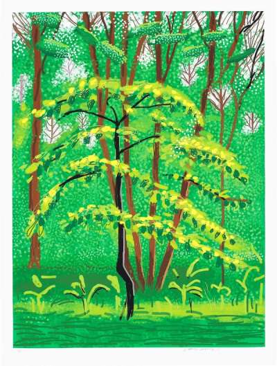The Arrival Of Spring In Woldgate East Yorkshire 19th May 2011 - Signed Print by David Hockney 2011 - MyArtBroker