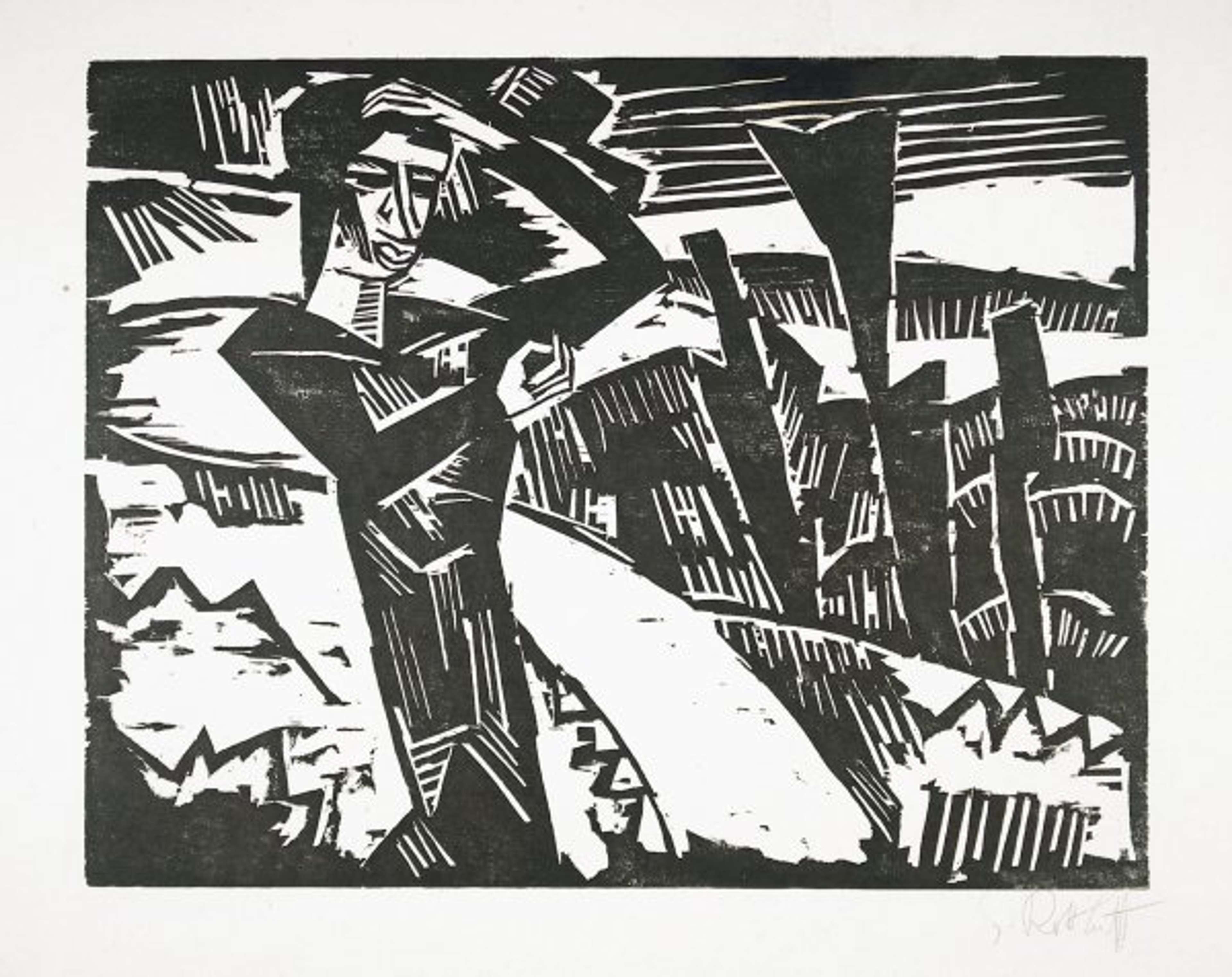 Frau In Den Dünen - Signed Print by Karl Schmidt-Rottluff 1914 - MyArtBroker