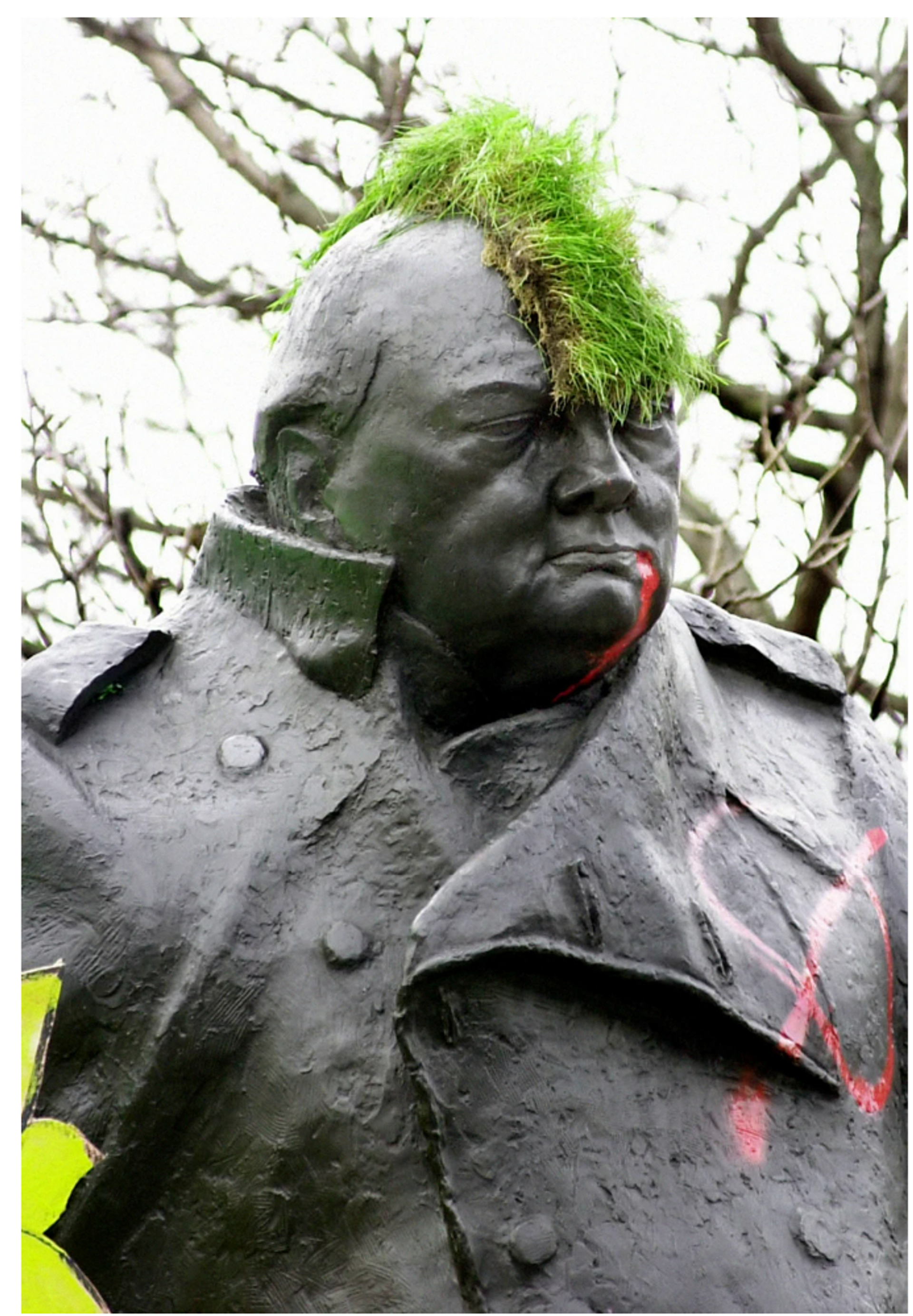 Defaced Statue Of Winston Churchill by John Stillwell