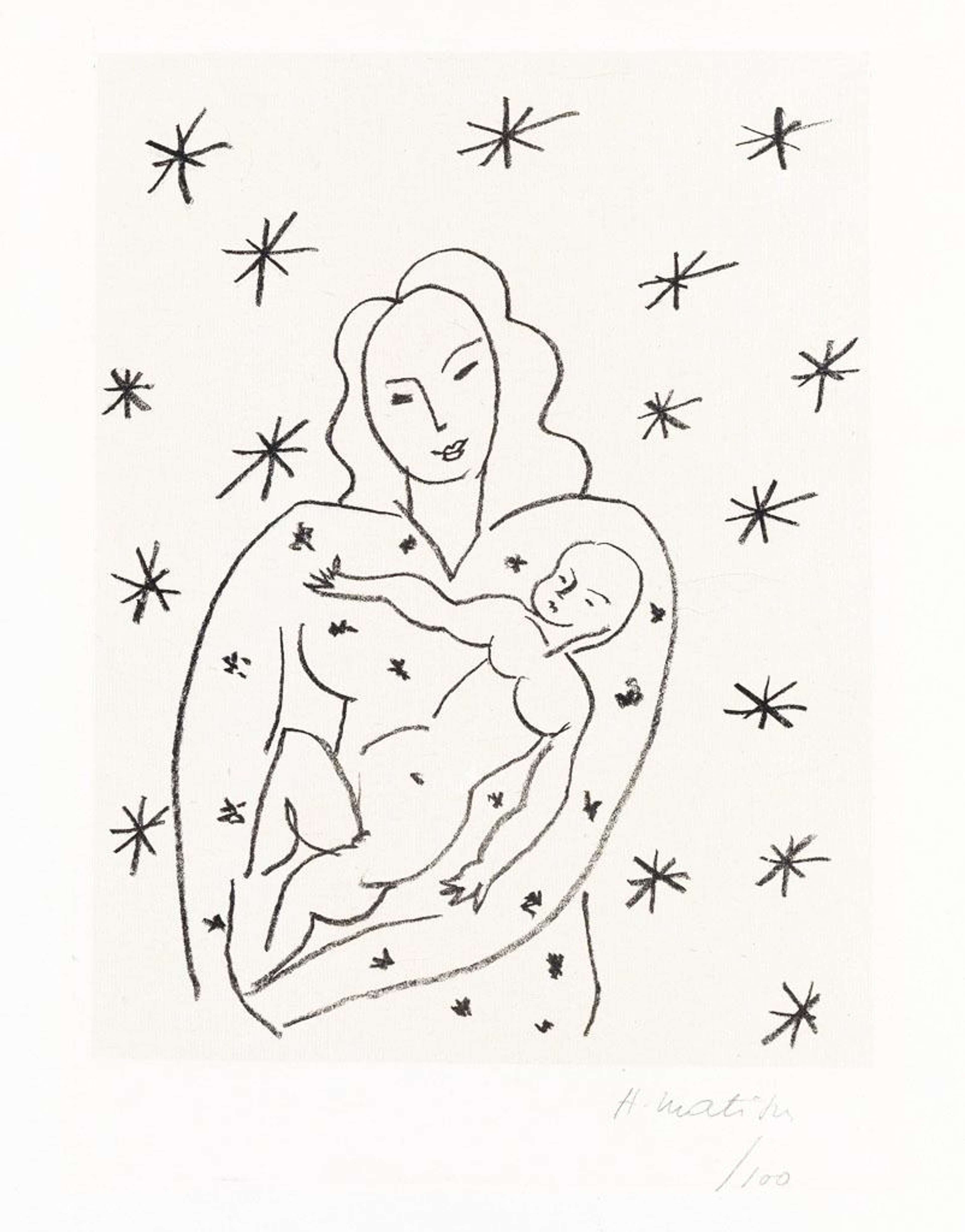 Vierge Et Enfant Sur Fond Etoilé - undefined by Henri Matisse 1951 - MyArtBroker