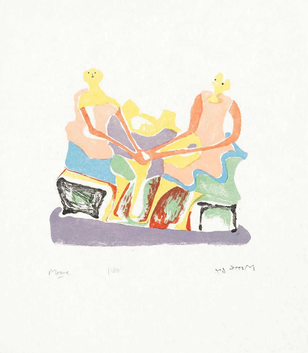 Henry Moore Two Seated Women (Signed Print) 1967 | MyArtBroker