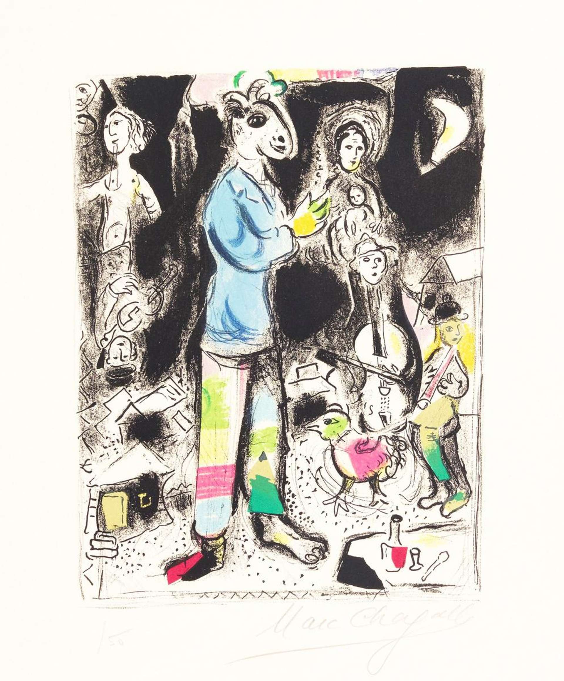 Paysan Au Violon - Signed Print by Marc Chagall 1968 - MyArtBroker