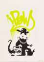 Banksy: Gangsta Rat (AP lime green) - Signed Print