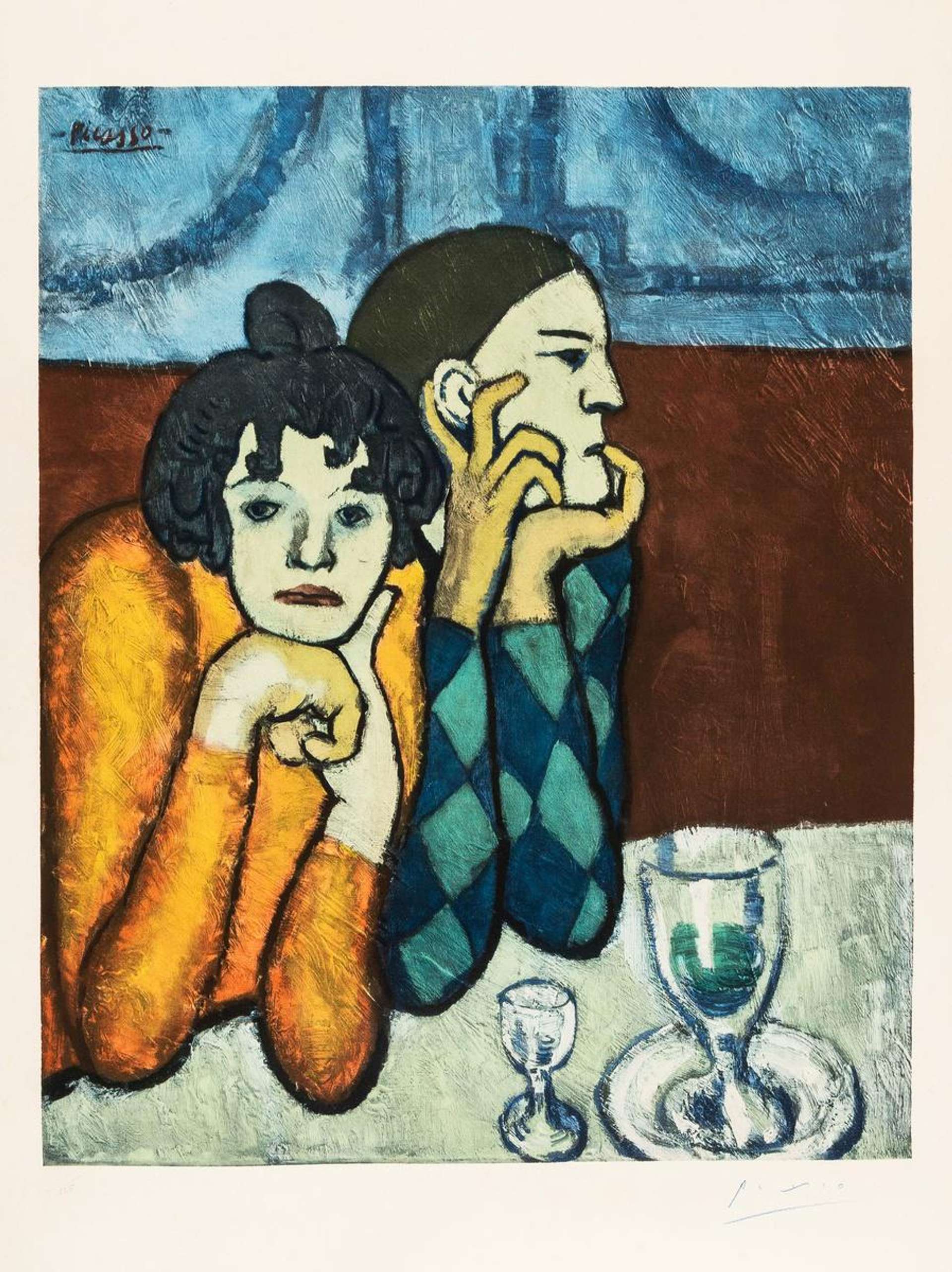 L’Arlequin Et Sa Compagne - Signed Print by Pablo Picasso 1960 - MyArtBroker