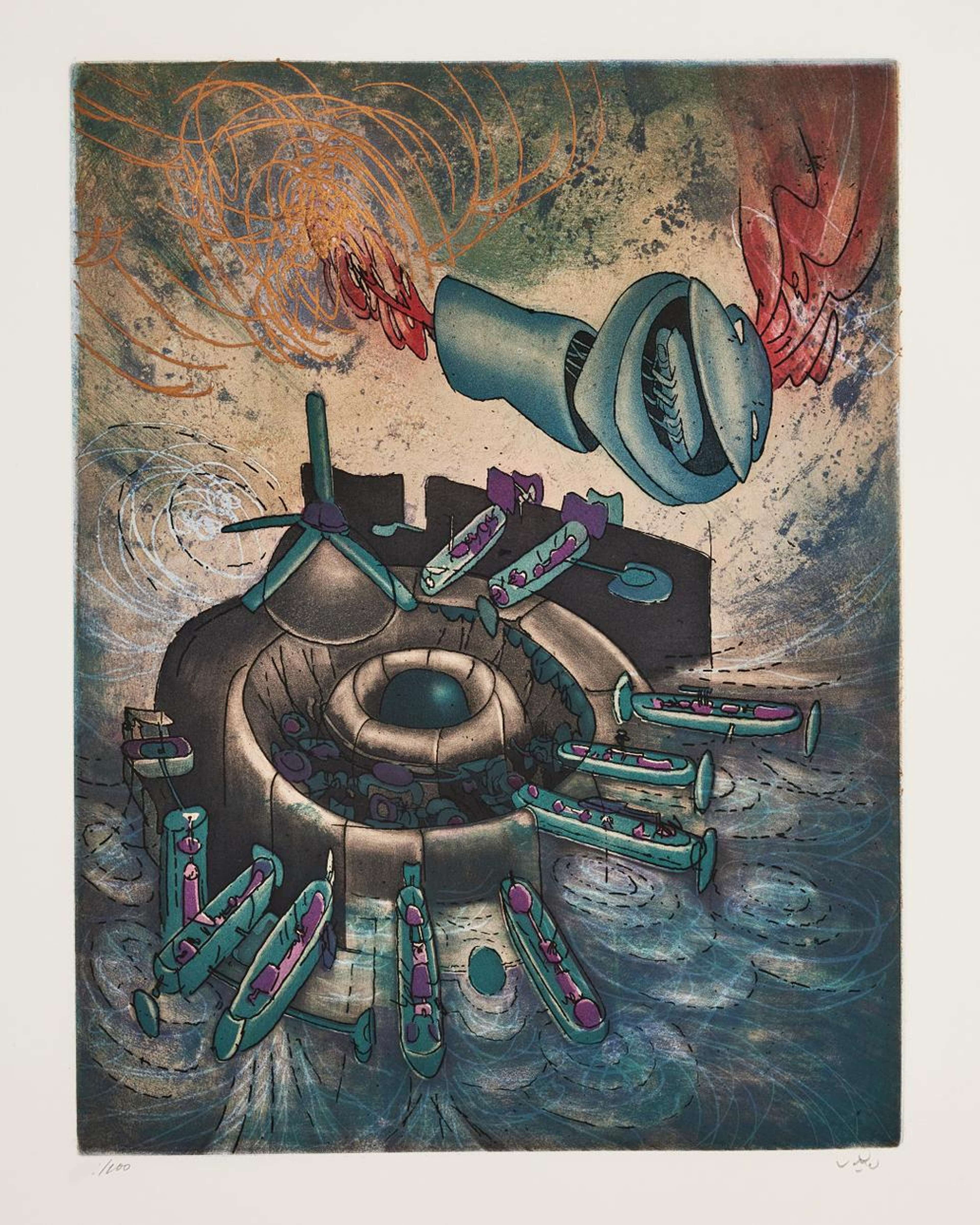 Plate 5, Hom'mère (Chaosmos) - Signed Print by Roberto Matta 1975 - MyArtBroker