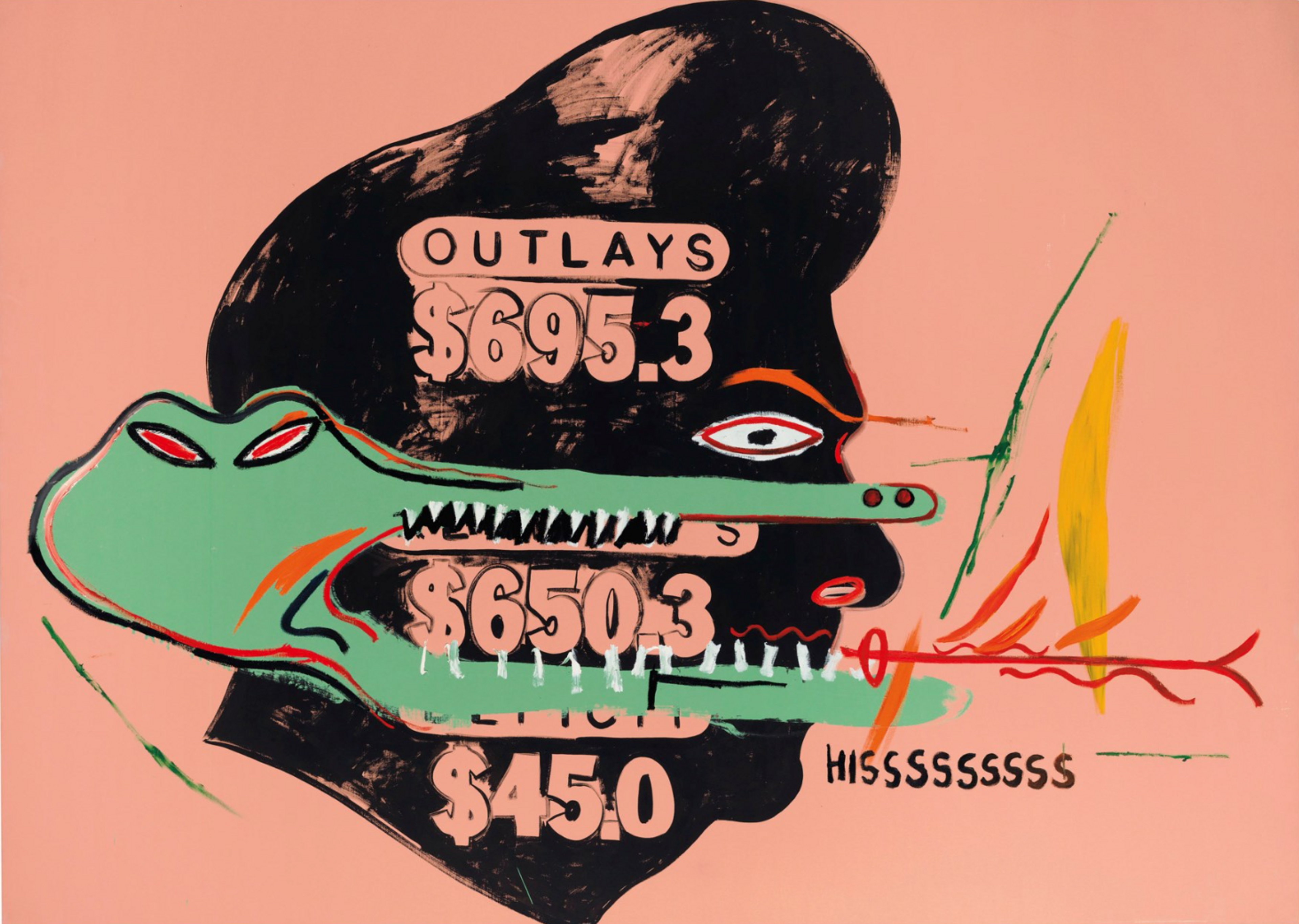 Outlays Hisssssssss (Collaboration #22) by Andy Warhol and Jean-Michel Basquiat