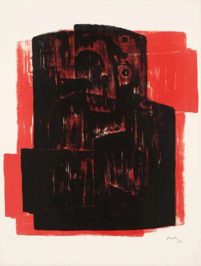 Black On Red - Signed Print by Henry Moore 1963 - MyArtBroker