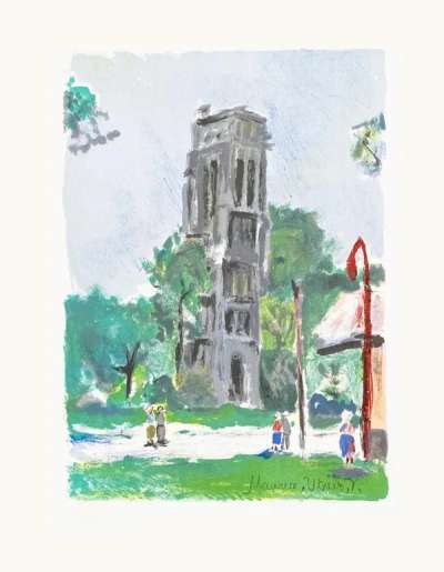 La Tour Saint Jacques - Signed Print by Maurice Utrillo 1955 - MyArtBroker