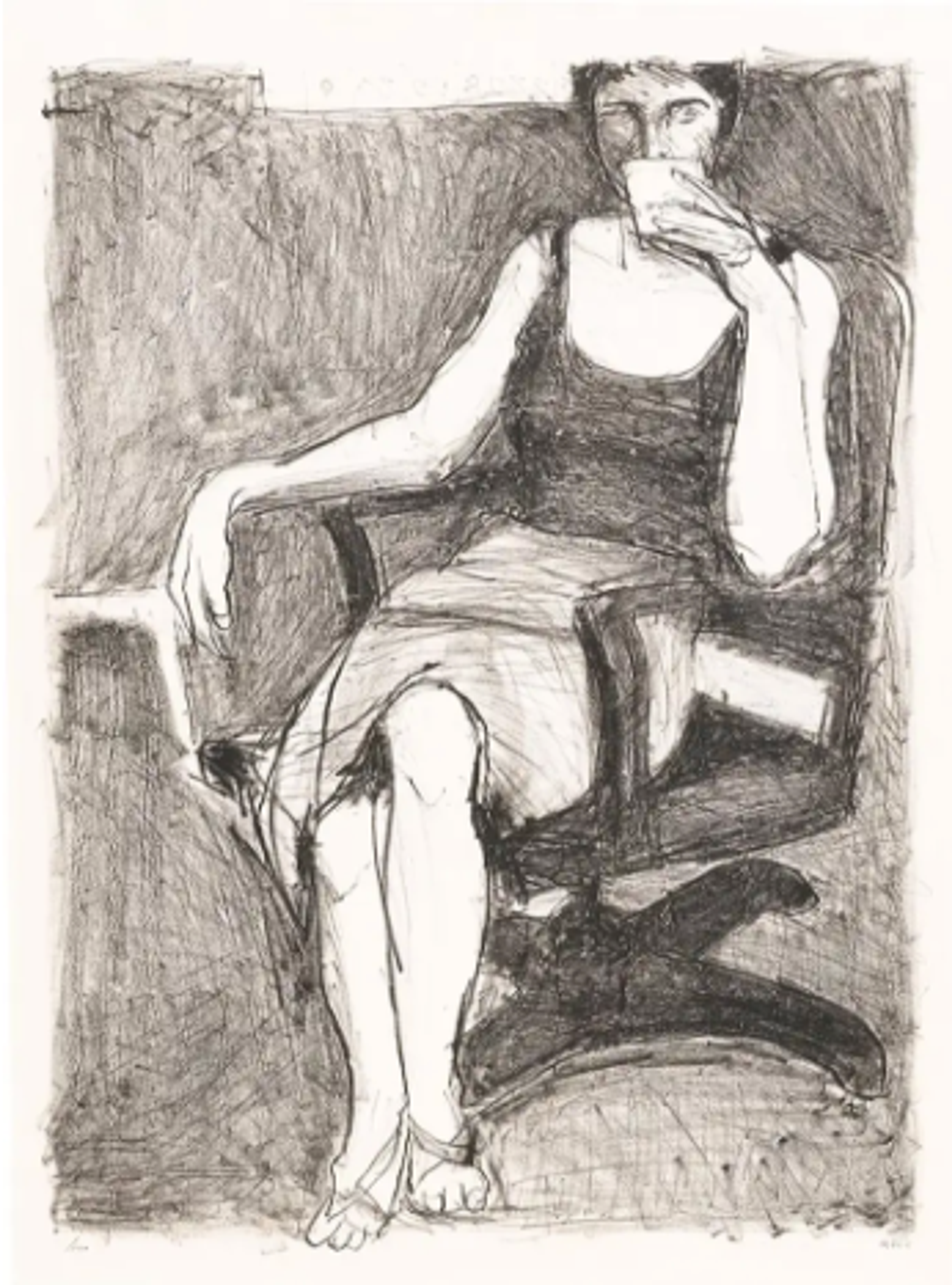 Seated Woman Drinking From A Cup by Richard Diebenkorn - MyArtBroker 