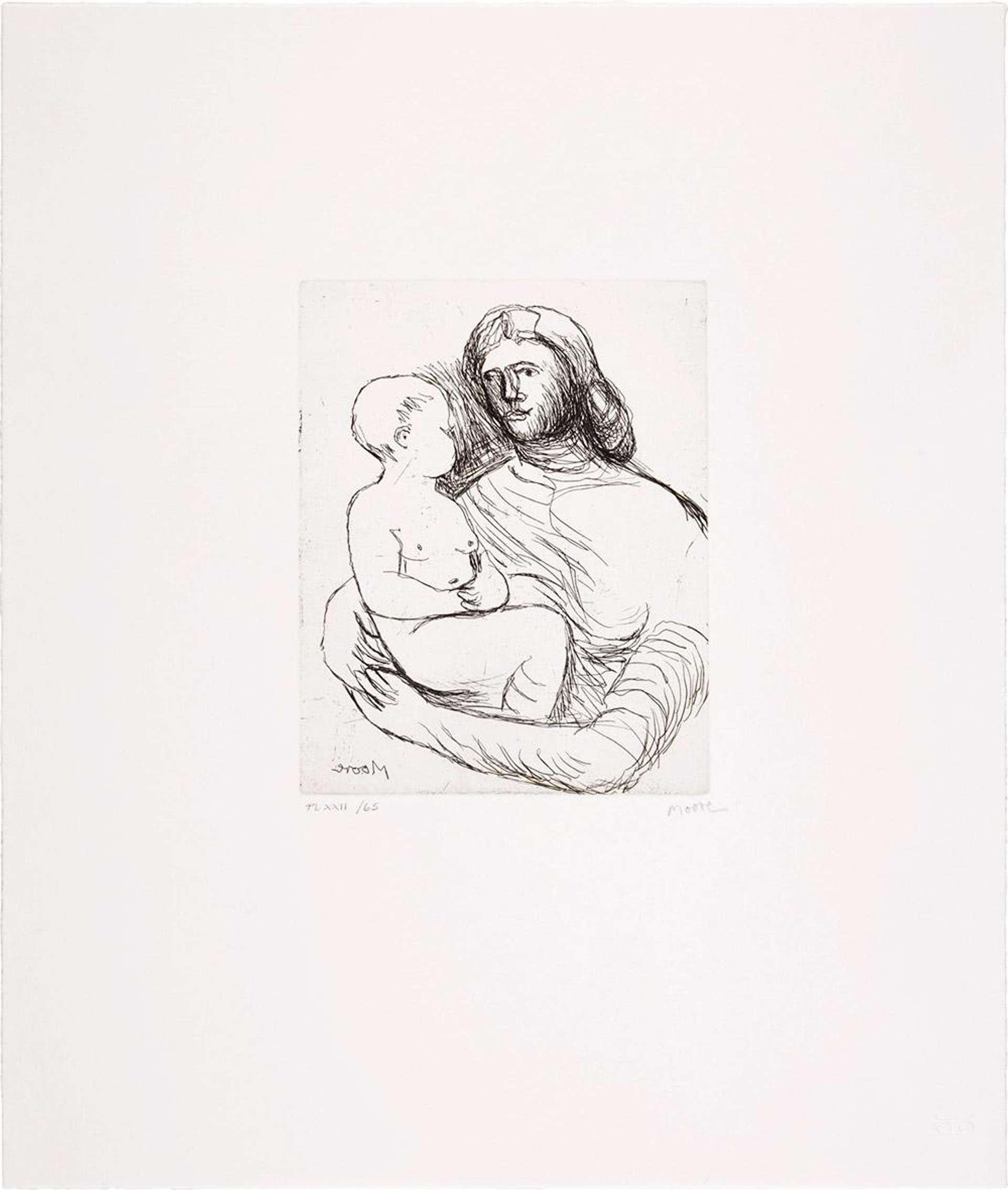 Mother And Child XXII - Signed Print by Henry Moore 1983 - MyArtBroker