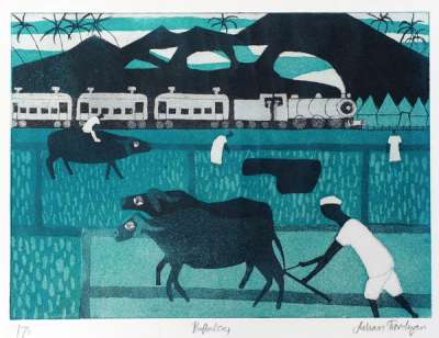 Buffaloes - Signed Print by Julian Trevelyan 1968 - MyArtBroker