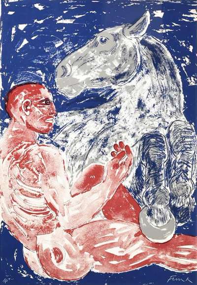 Man And Horse - Signed Print by Elisabeth Frink 1990 - MyArtBroker