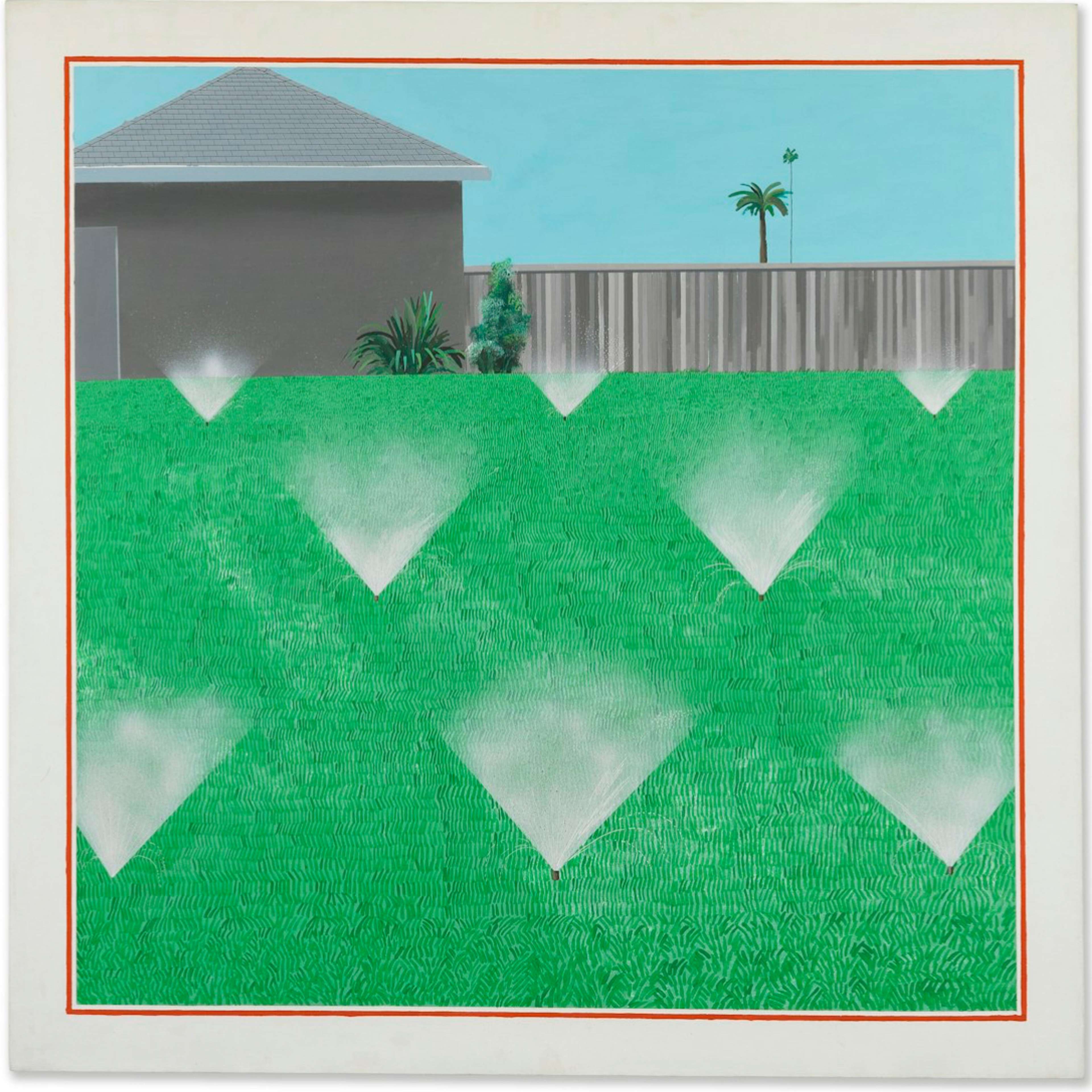 A Lawn Being Sprinkled by David Hockney 1967