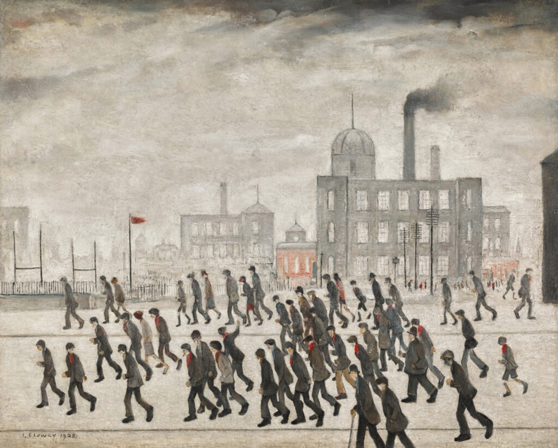 Going To The Match by L S Lowry