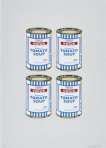 Soup Cans Quad (gold on grey) - Signed Print