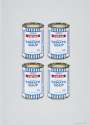 Banksy: Soup Cans Quad (gold on grey) - Signed Print