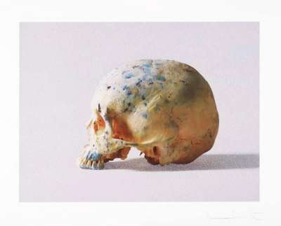 Damien Hirst: Studio Half Skull Half Face With Diamond dust - Signed Print