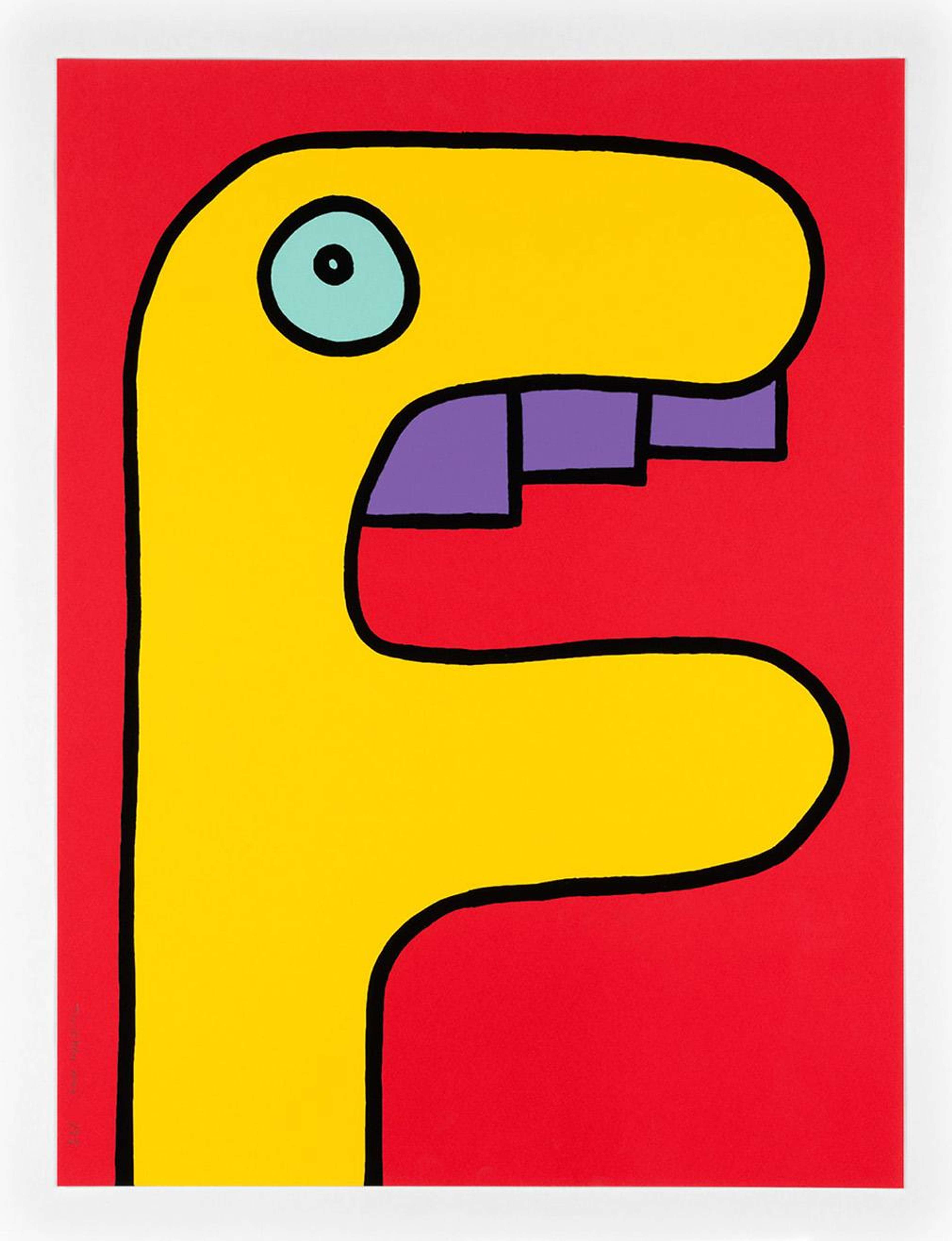 Yellow Crocodile - Signed Print by Thierry Noir 2014 - MyArtBroker