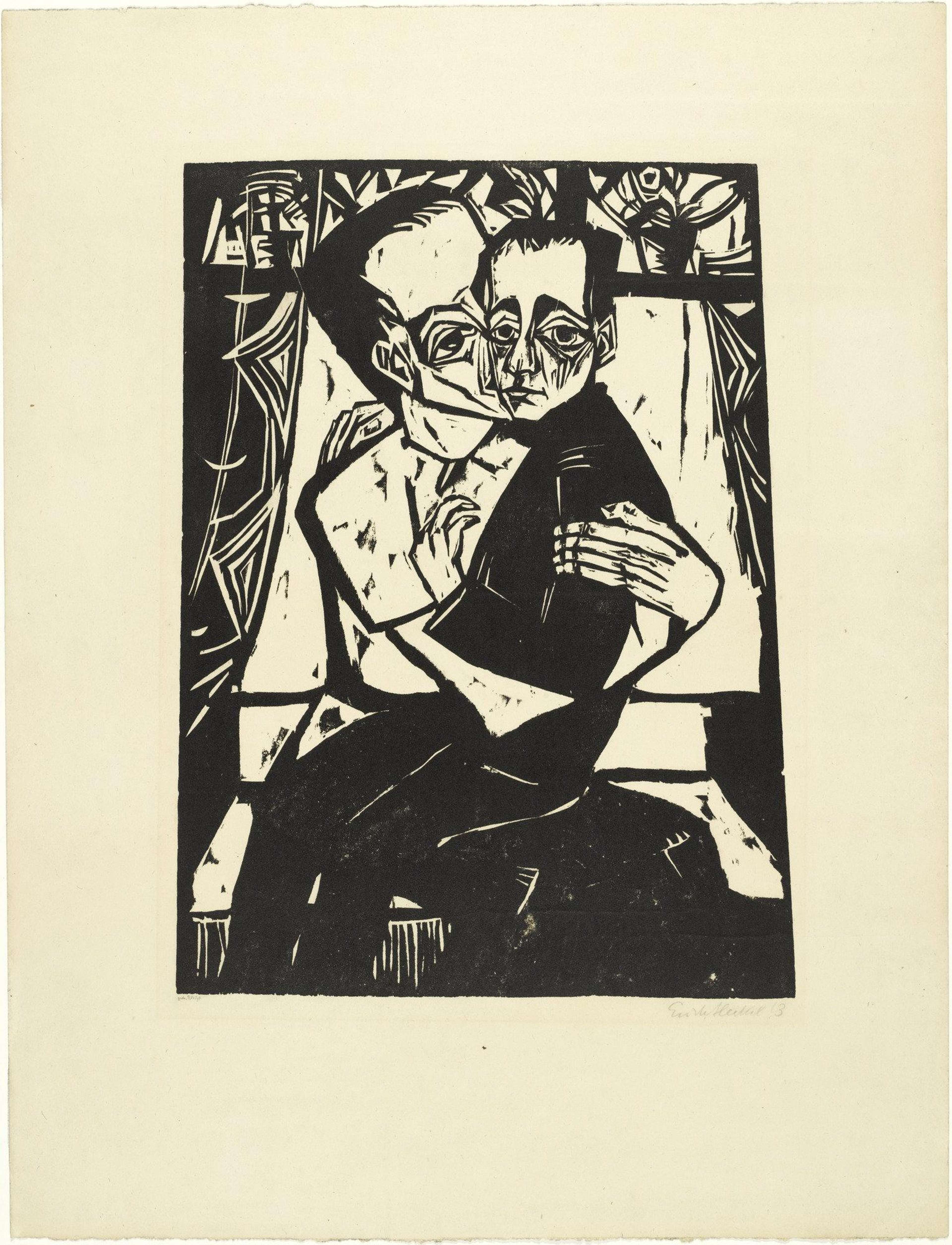 Siblings - Signed Print by Erich Heckel 1914 - MyArtBroker