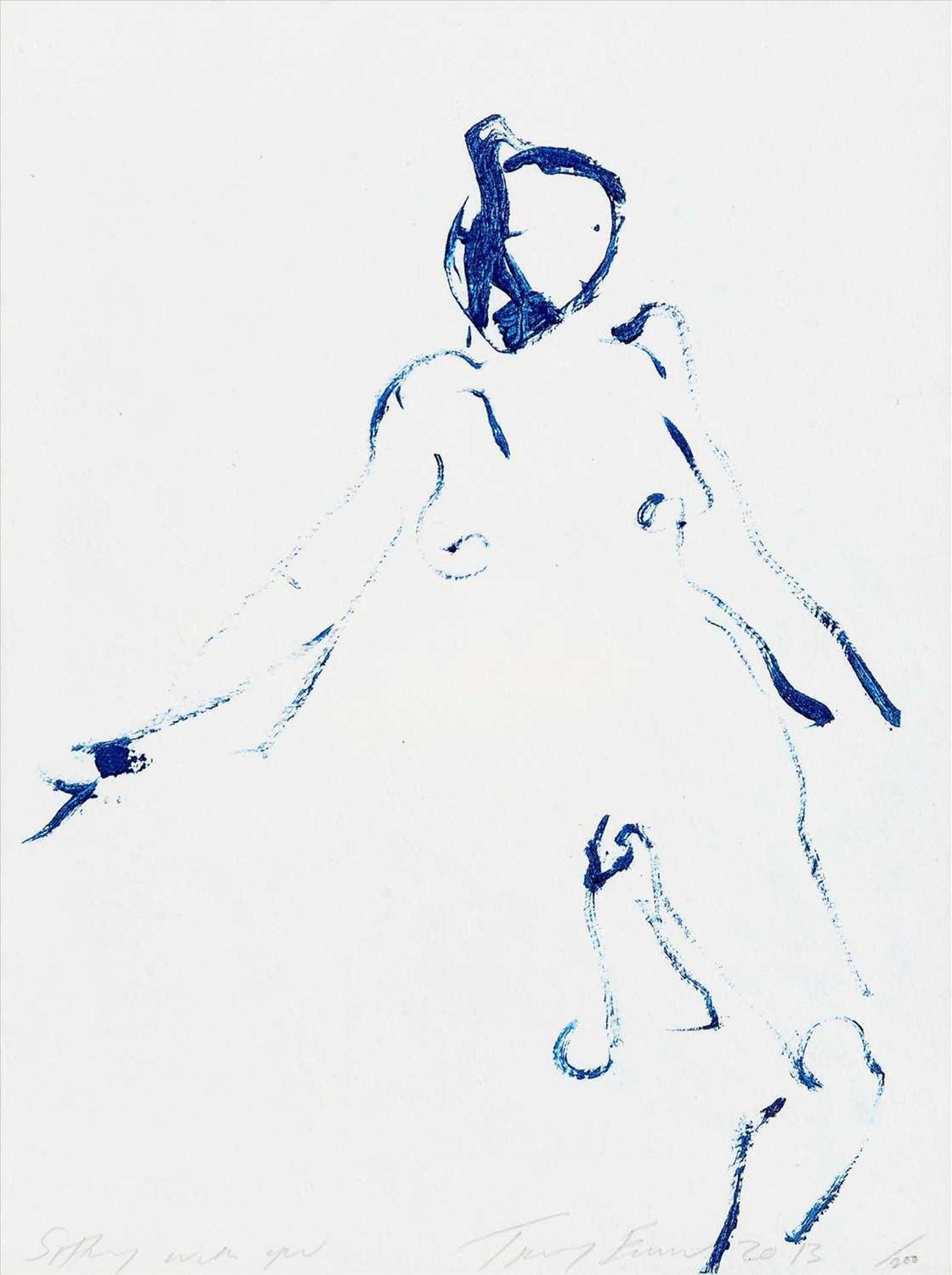 Ink sketch of a nude, faceless woman