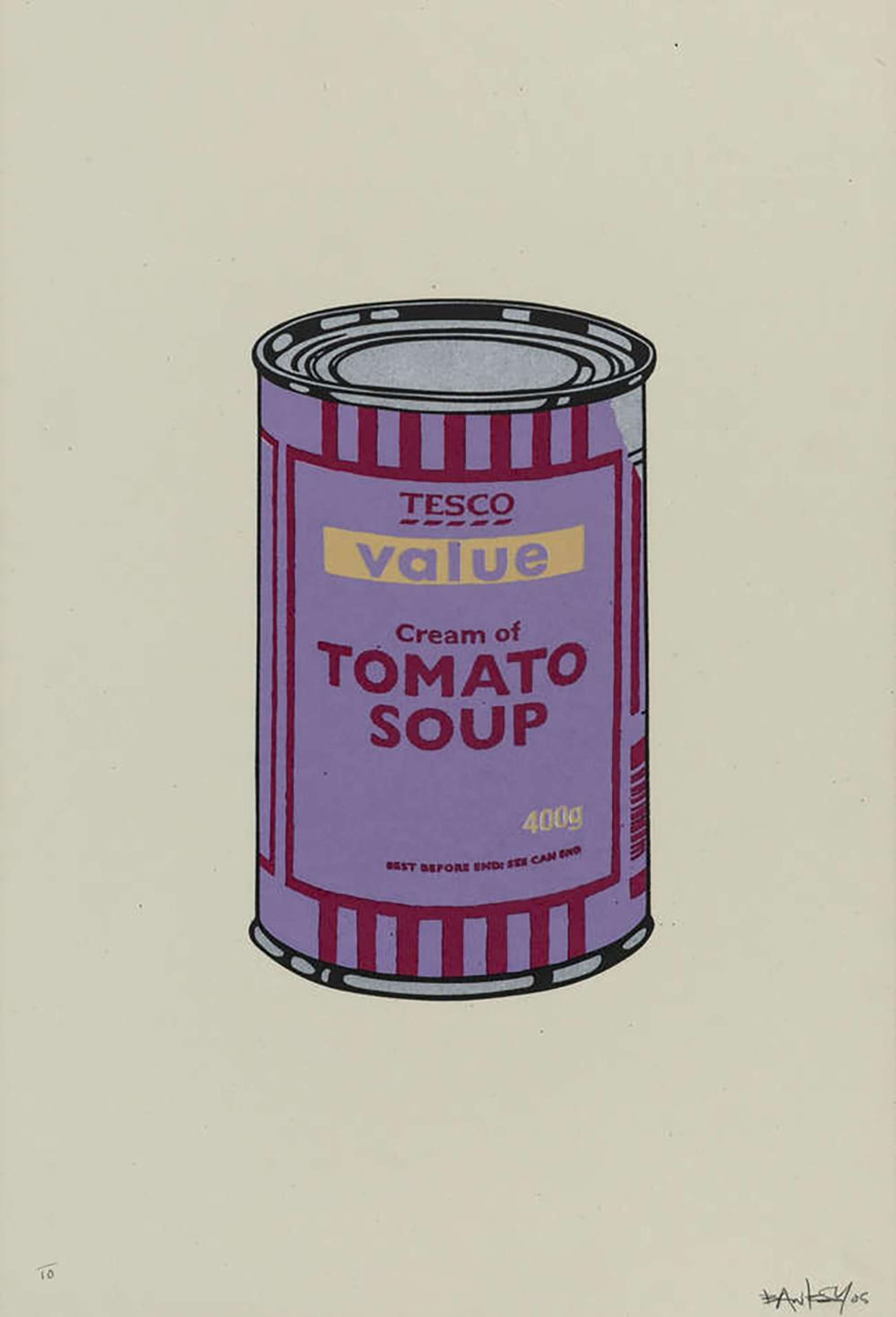 Soup Can (violet, cherry and beige) - Signed Print by Banksy 2005 - MyArtBroker