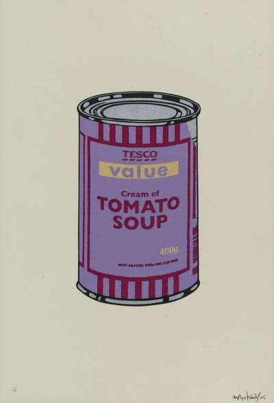 Soup Can (violet, cherry and beige) - Signed Print by Banksy 2005 - MyArtBroker