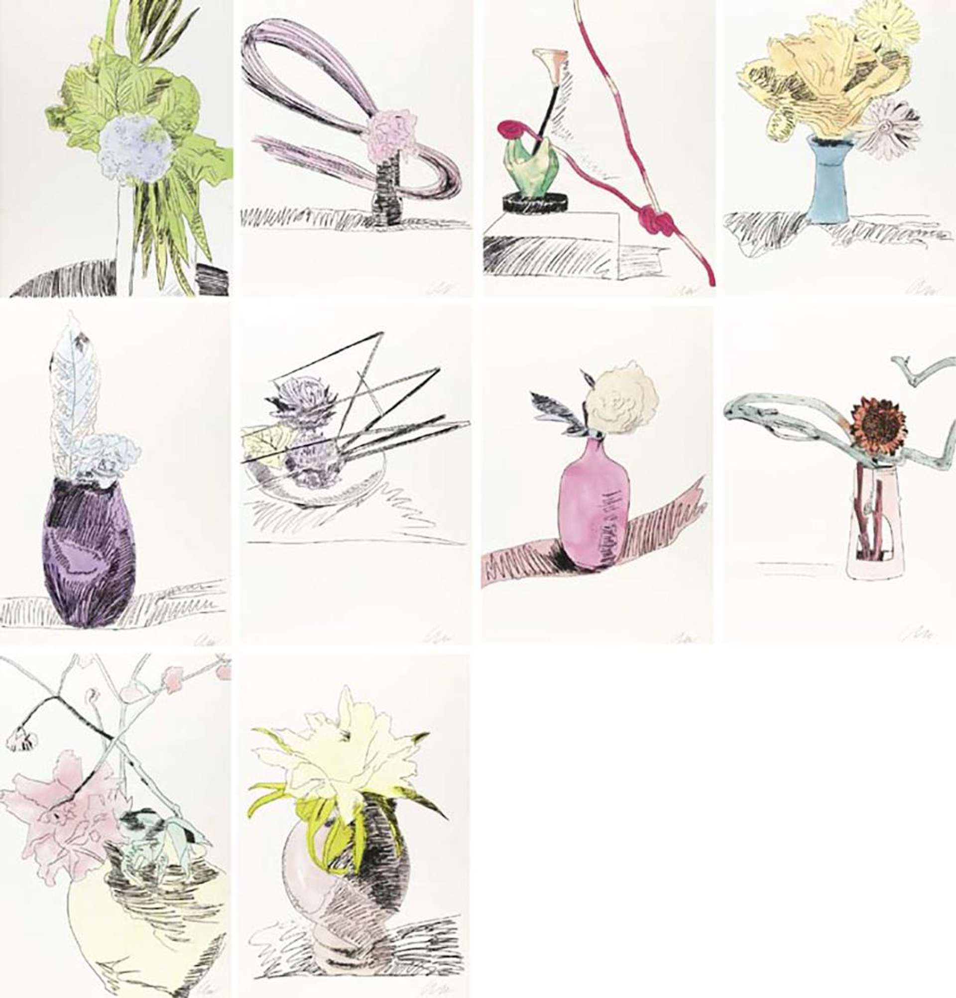 Flowers (F. & S. II.110-119) (complete set) - Signed Print by Andy Warhol 1974 - MyArtBroker