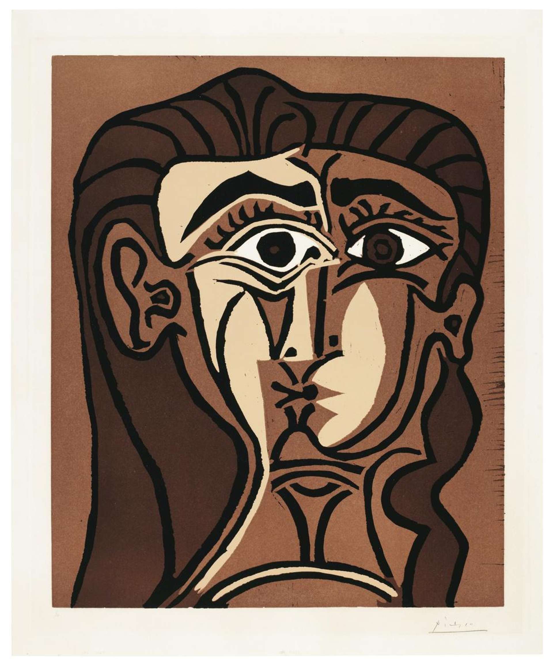 Portrait De Jacqueline De Face II - Signed Print by Pablo Picasso 1962 - MyArtBroker
