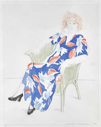 Celia In A Wicker Chair - Signed Print by David Hockney 1974 - MyArtBroker
