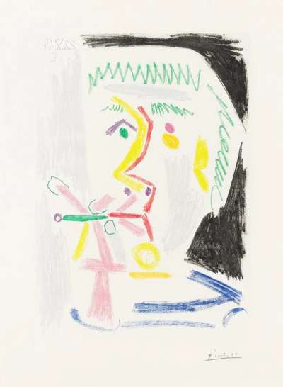 Fumeur La Cigarette Verte - Signed Print by Pablo Picasso 1964 - MyArtBroker