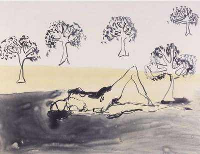 Tracey Emin: Laying With The Olive Trees - Signed Print