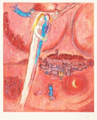 Marc Chagall: Le Cantique Des Cantiques - Signed Print