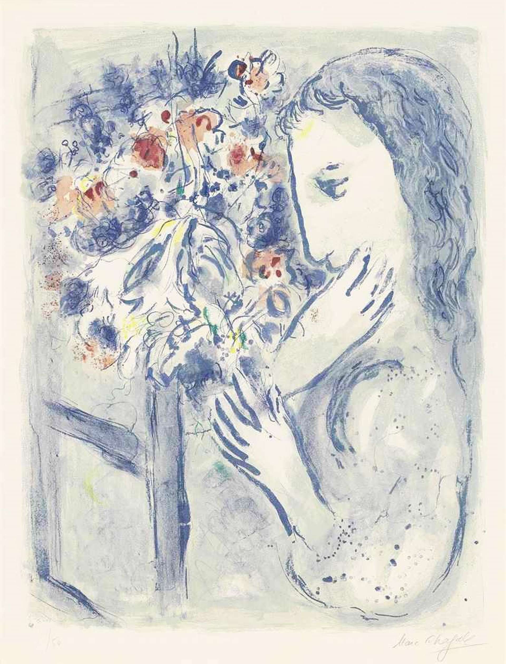 Marc Chagall: Femme Près De La Fenêtre - Signed Print