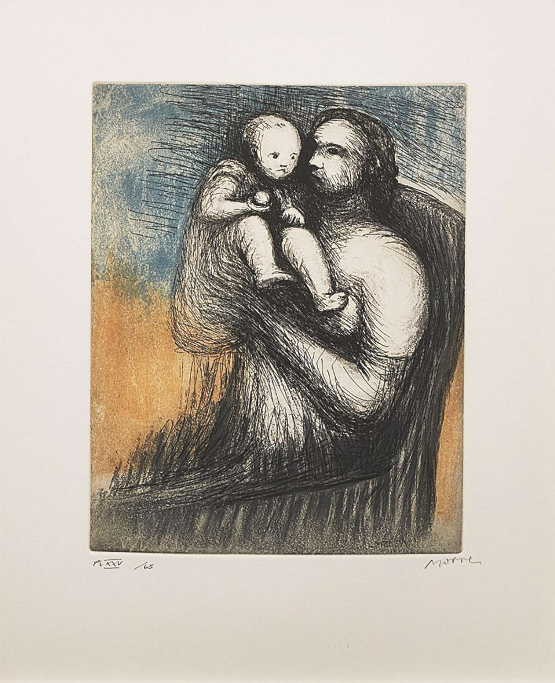 Mother And Child XXV - Signed Print by Henry Moore 1983 - MyArtBroker