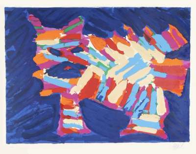 Blue Cat - Signed Print by Karel Appel 1978 - MyArtBroker