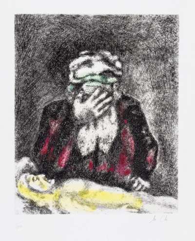 Abraham Pleurant Sara - Signed Print by Marc Chagall 1931 - MyArtBroker